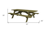 94" Gray Solid Wood Outdoor Picnic Table