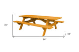 94" Wood Brown Solid Wood Outdoor Picnic Table