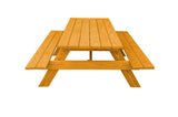 94" Natural Solid Wood Outdoor Picnic Table