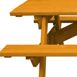 94" Natural Solid Wood Outdoor Picnic Table