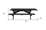 94" Redwood Solid Wood Outdoor Picnic Table