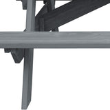 94" Gray Solid Wood Outdoor Picnic Table