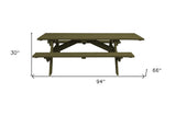 94" Gray Solid Wood Outdoor Picnic Table