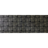 6' Black and Off White Abstract Machine Tufted Washable Runner Rug With UV Protection