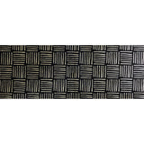 6' Black and Off White Abstract Machine Tufted Washable Runner Rug With UV Protection