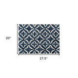 2' X 3' Navy Blue Moroccan Machine Tufted Area Rug With UV Protection