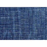 2' X 3' Navy Blue Striped Washable Area Rug With UV Protection