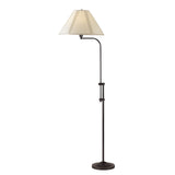 68" Bronze Adjustable Traditional Shaped Floor Lamp With Beige Empire Shade