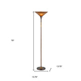 63" Bronze Adjustable Traditional Shaped Floor Lamp With Tan Square Shade