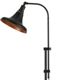 58" Bronze Adjustable Traditional Shaped Floor Lamp With Bronze Dome Shade