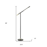 65" Brown Tripod Floor Lamp With White Rectangular Shade