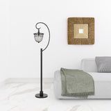 63" Bronze Traditional Shaped Floor Lamp With Bronze Transparent Glass Dome Shade