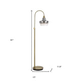 60" Nickel Traditional Shaped Floor Lamp With White Square Shade