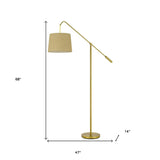 60" Bronze Traditional Shaped Floor Lamp With Bronze Dome Shade