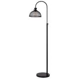 61" Black Adjustable Traditional Shaped Floor Lamp With Bronze Dome Shade