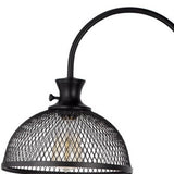 61" Black Adjustable Traditional Shaped Floor Lamp With Bronze Dome Shade