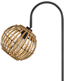 63" Black Traditional Shaped Floor Lamp With Brown Globe Shade