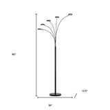 82" Nickel Five Light Led Arc Floor Lamp