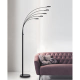 82" Bronze Five Light Led Arc Floor Lamp