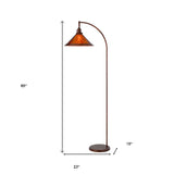 65" Bronze Traditional Shaped Floor Lamp With White Empire Shade