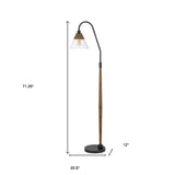 65" Rusted Traditional Shaped Floor Lamp With Rust Empire Shade