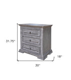 27" Gray Two Drawer Nightstand