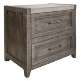 27" Gray Two Drawer Nightstand