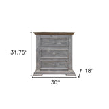 27" Gray Two Drawer Nightstand