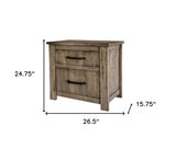 25" Brown Two Drawer Nightstand