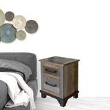 27" Brown Two Drawer Nightstand