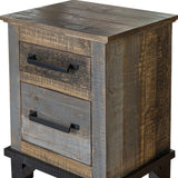 27" Brown Two Drawer Nightstand