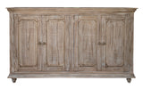 71" Sand Solid and Manufactured Wood Distressed Credenza