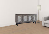 69" Gray Solid and Manufactured Wood Distressed Credenza