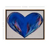 Blue Open Your Heart Canvas Framed Wall Art