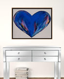 Blue Open Your Heart Framed Canvas Framed Wall Art