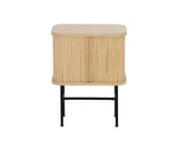 24" Natural Modern Sliding Door Nightstand