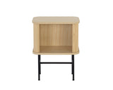 24" Natural Modern Sliding Door Nightstand