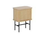 24" Natural Modern Sliding Door Nightstand