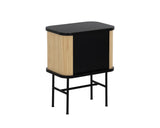 24" Natural Modern Sliding Door Nightstand