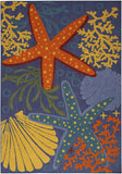 5' x 7' Blue and Orange Starfish Power Loom Area Rug