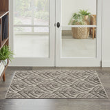 3' X 4' Charcoal Floral Power Loom Area Rug