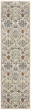 8' Green and Ivory Floral Power Loom Runner Rug