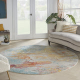 4' x 6' Green and Ivory Floral Power Loom Area Rug