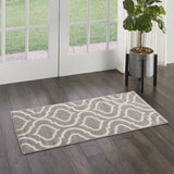 8' Ivory Round Abstract Power Loom Area Rug