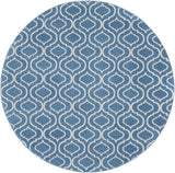 8' Gray Round Moroccan Power Loom Area Rug