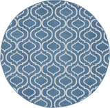 5' Gray Round Moroccan Power Loom Area Rug