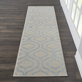 7' Gray Moroccan Power Loom Runner Rug