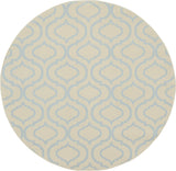 5' Gray Round Moroccan Power Loom Area Rug