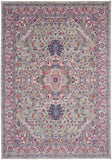 9' x 12' Gray Floral Power Loom Area Rug