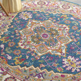 9' x 12' Gray Floral Power Loom Area Rug